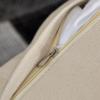 16" Handwoven Cotton Throw Pillow Cover with White Tufted Stem Pattern and Black Tassel Corners with Filler, White view 3