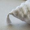 16" Handwoven Cotton Throw Pillow Cover with White Ikat Pattern and Tassel Corners with Filler, White view 4