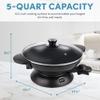 Aroma Housewares AEW-307 Electric Wok, 5 Qt, Black. view 2