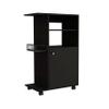 Clip Kitchen Cart with Spacious Countertop, Single-Door Storage Cabinet, Additional Rack Shelf and Smooth-Rolling Four Casters for Mobile Organization, Microwave Support and Versatile Everyday Kitche view 1