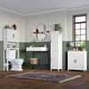 RiverRidge Monroe Two-Door Floor Storage Cabinet - Bathroom Storage Cabinet with Adjustable Shelves - Soft-Close Doors White Finish with Matte Black Handles view 4