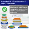 1, 2, 4 & 7 Cup Round & 3, 6, 11 Cup Rectangle Replacement Lids/Covers for Pyrex, Anchor Hocking & KlareWare Storage Bowls *Lids Only -Glass Container Not Included*, 14 Pack *2 of Each Size* view 4