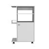 Clip Kitchen Cart with Spacious Countertop, Single-Door Storage Cabinet, Additional Rack Shelf and Smooth-Rolling Four Casters for Mobile Organization, Microwave Support and Versatile Everyday Kitche view 4