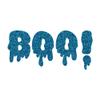 Halloween Boo Iron On Transfer Shirt Decal, Blue Glitter view 1