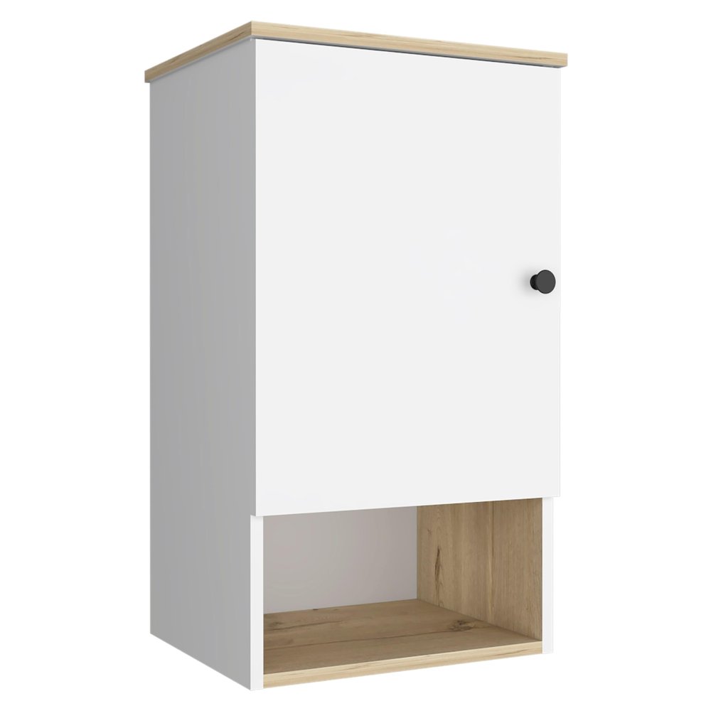 St. Angelo Medicine Cabinet with Single-Door Compartment, Two Interior Shelves, Lower Open Storage Shelf and Modern Wall-Mounted Design for Organized Bathroom Essentials, Daily Convenience and Space-