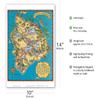 Hawaiian Island of Hawaii (Big Island) Map - Hawaii Tourist Bureau - Vintage Map by Ruth Taylor White c.1941 - Master Art Print (Unframed) 10in x 14in view 2
