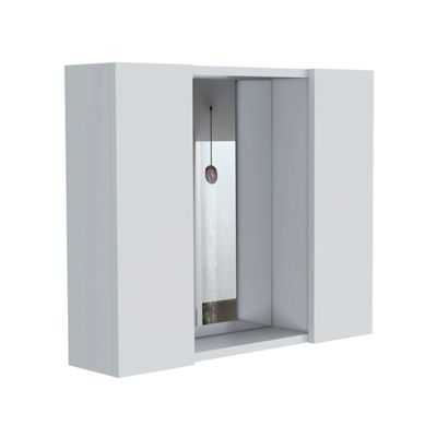 Tuhome Artemisa Medicine Cabinet with Integrated Mirror, Six Interior Storage Shelves, Secure Double-Door Design, Space-Saving Wall Cabinet for Organized Bathrooms and Daily Essentials.