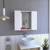Tuhome Artemisa Medicine Cabinet with Integrated Mirror, Six Interior Storage Shelves, Secure Double-Door Design, Space-Saving Wall Cabinet for Organized Bathrooms and Daily Essentials. view 2