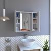 Tuhome Artemisa Medicine Cabinet with Integrated Mirror, Six Interior Storage Shelves, Secure Double-Door Design, Space-Saving Wall Cabinet for Organized Bathrooms and Daily Essentials. view 4