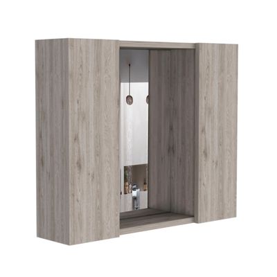 Tuhome Artemisa Medicine Cabinet with Integrated Mirror, Six Interior Storage Shelves, Secure Double-Door Design, Space-Saving Wall Cabinet for Organized Bathrooms and Daily Essentials, Modern Functi