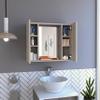 Tuhome Artemisa Medicine Cabinet with Integrated Mirror, Six Interior Storage Shelves, Secure Double-Door Design, Space-Saving Wall Cabinet for Organized Bathrooms and Daily Essentials, Modern Functi view 4