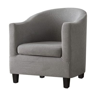 Aliuciku Tub Sofa Cover Jacquard Arm Chair Covers Sofa Slipcovers Living Room Club Couch Chair Furniture Protector Cover (Color : Gray, Size : 2 Pcs)