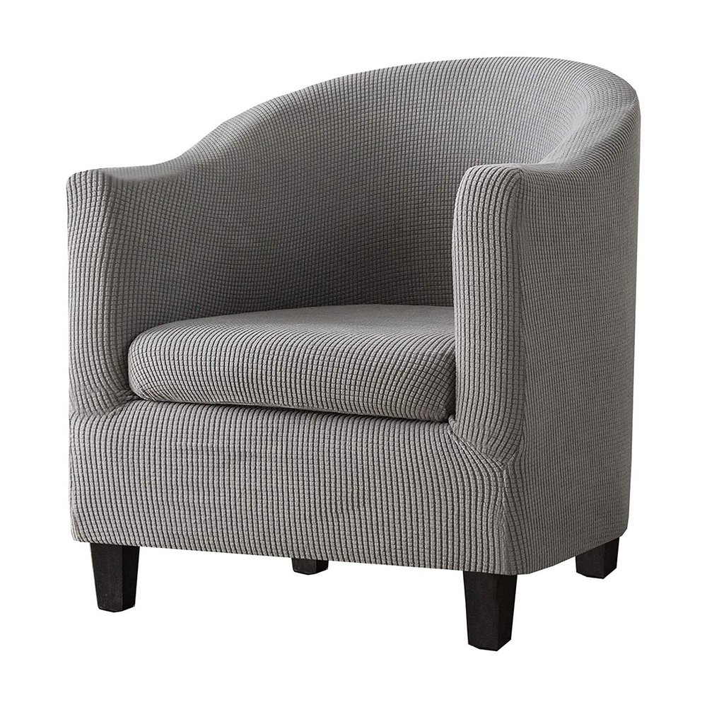 Aliuciku Tub Sofa Cover Jacquard Arm Chair Covers Sofa Slipcovers Living Room Club Couch Chair Furniture Protector Cover (Color : Gray, Size : 2 Pcs)