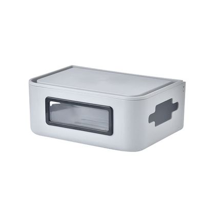 Floating Shelf Bracket Cord Organizer Box Router Storage Box, Cable Management Box to Protect Power Strip, Charger, Cable and Other Electric Devices Shelves Bracket ( Color : Gray , Size : Medium )