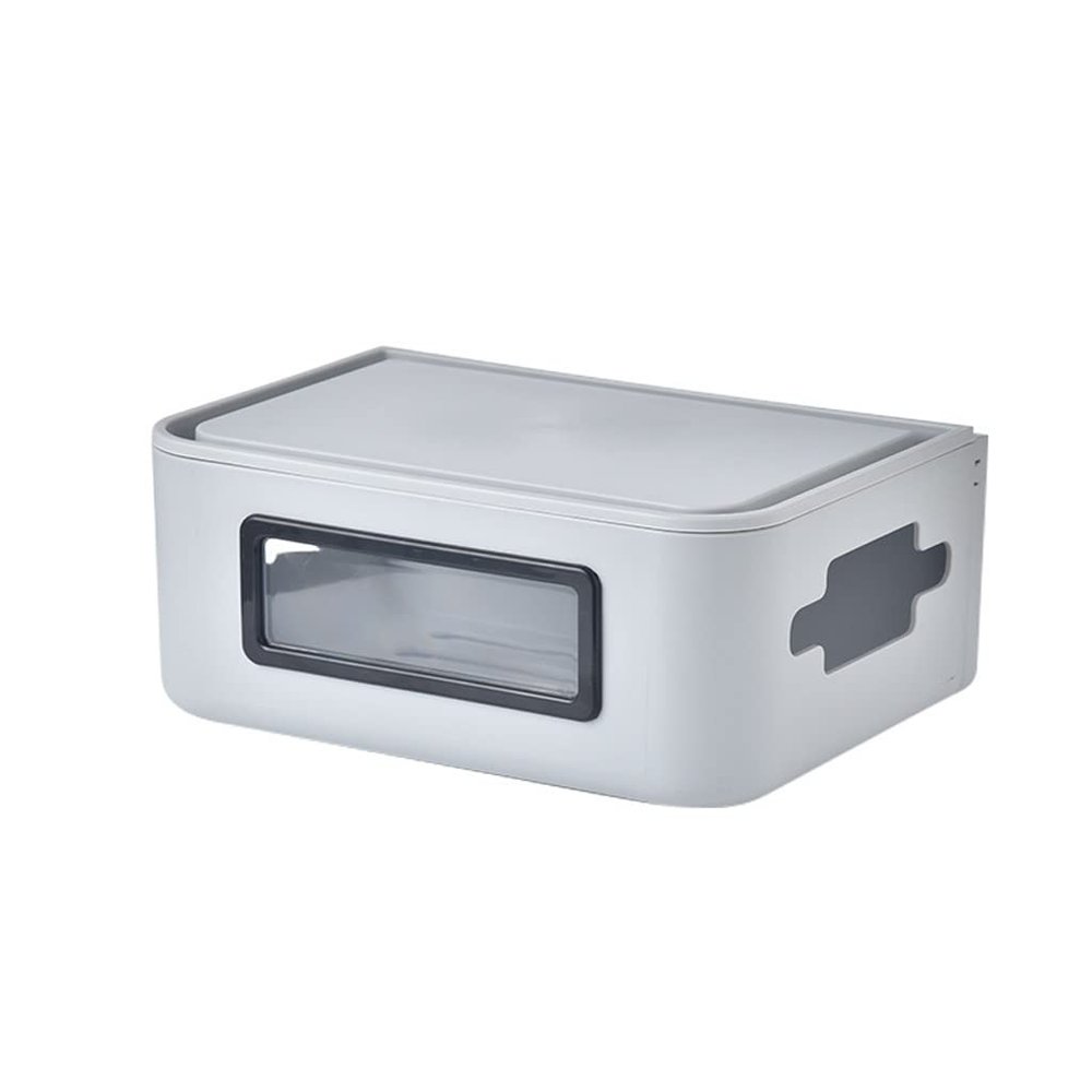 Floating Shelf Bracket Cord Organizer Box Router Storage Box, Cable Management Box to Protect Power Strip, Charger, Cable and Other Electric Devices Shelves Bracket ( Color : Gray , Size : Medium )