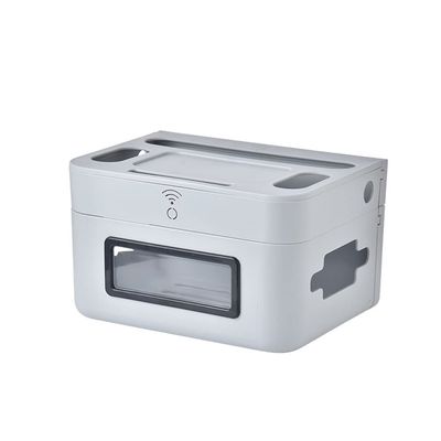 Floating Shelf Bracket Cord Organizer Box Router Storage Box, Cable Management Box to Protect Power Strip, Charger, Cable and Other Electric Devices Shelves Bracket ( Color : Gray , Size : Large )