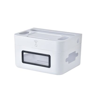Floating Shelf Bracket Cord Organizer Box Router Storage Box, Cable Management Box to Protect Power Strip, Charger, Cable and Other Electric Devices Shelves Bracket ( Color : White , Size : Large )