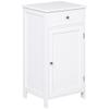 kleankin Bathroom Cabinet with 1 Drawer 1 Door and Adjustable Shelf Interior Organization and Storage Auxiliary Furniture for Living Room Kitchen Anti-roll 43x34x77cm White view 1