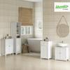 kleankin Bathroom Cabinet with 1 Drawer 1 Door and Adjustable Shelf Interior Organization and Storage Auxiliary Furniture for Living Room Kitchen Anti-roll 43x34x77cm White view 2