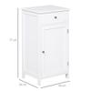 kleankin Bathroom Cabinet with 1 Drawer 1 Door and Adjustable Shelf Interior Organization and Storage Auxiliary Furniture for Living Room Kitchen Anti-roll 43x34x77cm White view 3