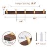 SARIHOSY Wall Mounted Coat Rack, Entryway Hanging Coat Rack, Metal Wood Coat Rail with 5 Rustic Hooks Rail for Coat, Scarf, Bag, Towel, Key, Cap, Hat, Walnut Gold Matt view 3