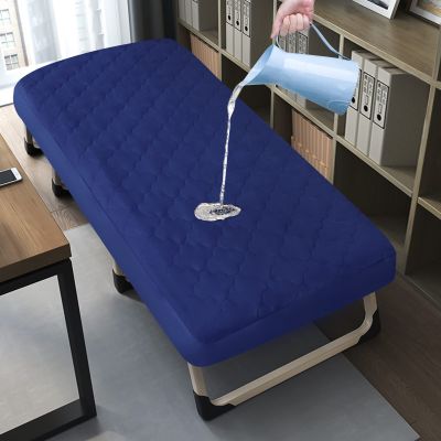 Cot Mattress Pad Protector Waterproof, Quilted Cot Size Mattress Cover 30" X 75" X 10" Fitted for Narrow Twin/Camp Bunk/Rvs Bunk/Guest Beds, Deep Pocket Mattress Topper, Navy (Cover Only)