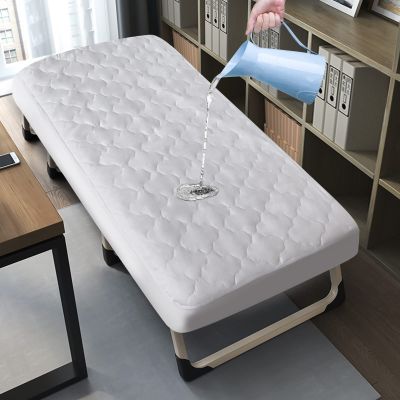 Cot Mattress Pad Protector Waterproof, Quilted Daybed Mattress Cover 33" X 75" X 10" Fitted for Narrow Twin/Camping Bunk/RV Campers, Deep Pocket Mattress Topper, White (Cover Only)