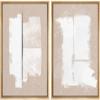 SIGNWIN Framed Canvas Print Wall Art Set Geometric White Brown Paint Strokes Abstract Shapes Illustrations Modern Art Minimal Decorative Nordic for Living Room, Bedroom, Office - 24"x36"x2 Natural view 1