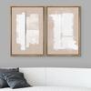 SIGNWIN Framed Canvas Print Wall Art Set Geometric White Brown Paint Strokes Abstract Shapes Illustrations Modern Art Minimal Decorative Nordic for Living Room, Bedroom, Office - 24"x36"x2 Natural view 2