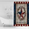 4th of July Shower Curtain Rustic Star American Flag Stripes Patriotic Shower Curtains for Bathroom Decor Independence Day Wood Grain Bath Curtains Sets with Hooks Waterproof Extra Long 72" x 84" view 2
