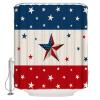 4th of July Shower Curtain American Flag Red Blue Stripes Patriotic Shower Curtains for Bathroom Decor Independence Day Patriotic Stars Bath Curtains Sets with Hooks Waterproof Extra Long 72" x 84" view 1