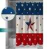 4th of July Shower Curtain American Flag Red Blue Stripes Patriotic Shower Curtains for Bathroom Decor Independence Day Patriotic Stars Bath Curtains Sets with Hooks Waterproof Extra Long 72" x 84" view 3