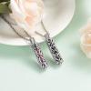 shajwo Cremation Jewelry Heart Vial Cylinder Urn Necklace for Ashes for Women Men Memorial Keepsake Locket Hollow Ashes Pendant,2PCS Rainbow/Black view 2