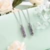 shajwo Cremation Jewelry Heart Vial Cylinder Urn Necklace for Ashes for Women Men Memorial Keepsake Locket Hollow Ashes Pendant,2PCS Rainbow/Black view 3