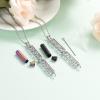 shajwo Cremation Jewelry Heart Vial Cylinder Urn Necklace for Ashes for Women Men Memorial Keepsake Locket Hollow Ashes Pendant,2PCS Rainbow/Black view 4