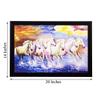Frienemy Presents Lucky White Running Horses Matt Textured Framed Synthetic Wood Uv Art Painting (50.8 Cm X 1.3 Cm X 35.6 Cm) #Frienemy-433 view 3