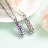 shajwo Cremation Jewelry Heart Vial Cylinder Urn Necklace for Ashes for Women Men Memorial Keepsake Locket Hollow Ashes Pendant,2PCS Rainbow/Rose Gold view 2