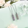 shajwo Cremation Jewelry Heart Vial Cylinder Urn Necklace for Ashes for Women Men Memorial Keepsake Locket Hollow Ashes Pendant,2PCS Rainbow/Rose Gold view 3