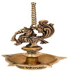 phareLamp Presents Glossy Black Antique Finished Wall Hanging Brass Diya/Deepak, 12 cm Height #Sr-499#Aport-499