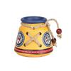 Frienemy Presents Terracotta Warli Hanpainted Table Top Organiser Knitted Pen Stand (8.6 Cm X 8.6 Cm X 8.1 Cm, Yellow) #Frienemy-001 view 2