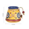 Frienemy Presents Terracotta Warli Hanpainted Table Top Organiser Knitted Pen Stand (8.6 Cm X 8.6 Cm X 8.1 Cm, Yellow) #Frienemy-001 view 3