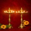 phareLamp Presents Brass Decorative Oxidised Kerala Fancy Samai Oil Diya (Gold_1.1 Inch X 2.1 Inch X 7.8 Inch) #Sr-484#Aport-484 view 2