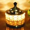 phareLamp Presents Cylindrical Brass Akhand Diya with Decorative Crystals Oil Lamp Lantern Cylindrical Shape | Diya for Puja and Festival Decoration - 18Cm #Sr-772#Aport-772 view 3