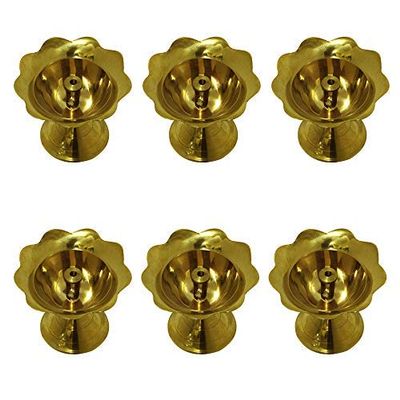 phareLamp Presents Traditional Brass Devdas Jyoti/Traditional Puja Diya/Pooja Oil Lamp - Pack of 6#Sr-384#Aport-384