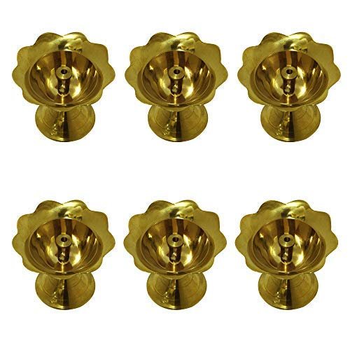 phareLamp Presents Traditional Brass Devdas Jyoti/Traditional Puja Diya/Pooja Oil Lamp - Pack of 6#Sr-384#Aport-384