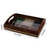 Frienemy Presents Multipurpose Gemstoned Filled 6 Square Wooden Utility Tray, Brown #Frienemy-344 view 4