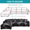 LiveGo L Shape Sofa Cover Sectional Couch Slipcover 2 Piece Stretchy Elastic 3 Seater Chaise Sofa Furniture Protector Slip Covers with 4pcs Pillowcases for Living Room Pets Kids (Black1) view 2