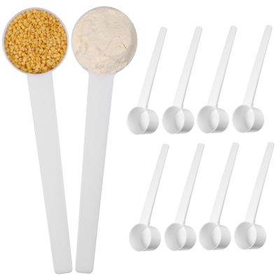 10Pcs Teaspoon Tablespoon Long Handle Scoop, 15ml/ 15cc Food Grade Plastic Tablespoon Measuring, Reusable Coffee Scoops, for Measuring Coffee, Pet Food, Grains, Protein,