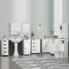 VERYKE Over The Toilet Storage Cabinet Space-Saving Toilet Shelf 3-Tier Bathroom Freestanding Cabinet with Adjustable Shelves and Glass Door for Small Places(White) view 3