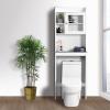 VERYKE Over The Toilet Storage Cabinet Space-Saving Toilet Shelf 3-Tier Bathroom Freestanding Cabinet with Adjustable Shelves and Glass Door for Small Places(White) view 4